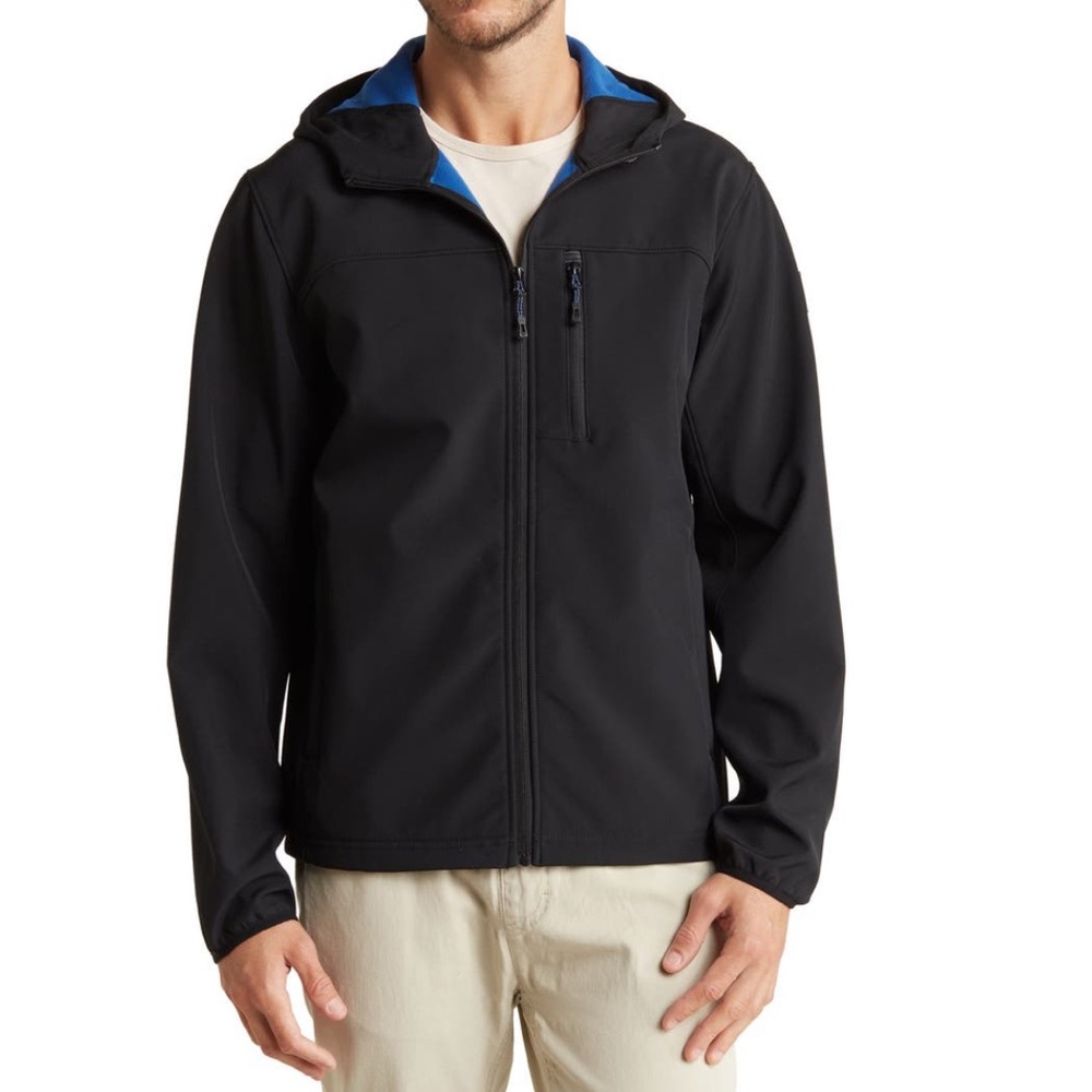 HAWKE & CO Black Water & Wind Resistant Hooded Softshell Jacket - NWT - Reemoly
